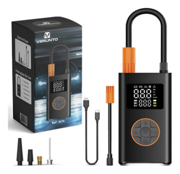 MLB57468992-Mini Compressor de Ar Digital Portátil Sem Fio Calibrador de Pneus