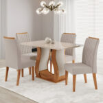 MLB60257806-Viero Conjunto de Jantar Inspirare Mesa Retangular Vidro 120x80