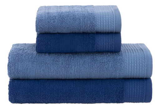 MLB60954851-Buddemeyer Brisa Jogo de Toalhas Banhão 4 Peças Azul