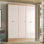 MLB61526898-Demóbile Guarda-roupa Ártico 5 Portas Amêndola Off White
