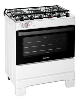 MLBU3510417569-Esmaltec Ideal Top T5IAB 5 Bocas Mesa Inox Branco Bivolt