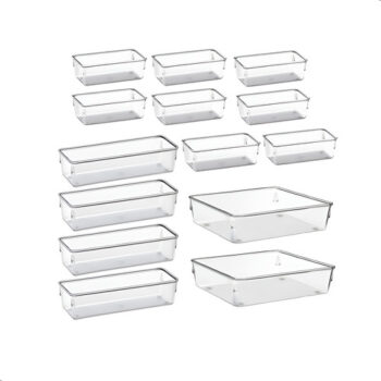 MLBU768245632-Kit Organizadores Com 14 Pecas Multiuso Gavetas Empilhavel