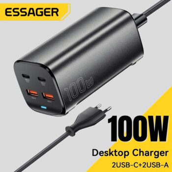 1005007522626155-Essager Carregador Desktop GaN 100W