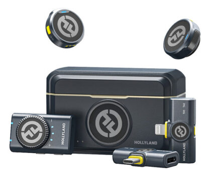 MLB34016199-Hollyland Lark M2 Duo Combo Microfone Sem Fio Para 2 Pessoas USB-C