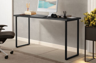 MLB42868002-Klm Store Escrivaninha Mesa Office Estilo Industrial 120cm Preto
