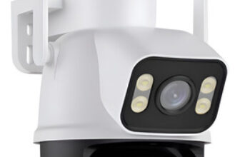 MLB44231027-Câmera de Vigilância Wi-Fi Lente Dupla 6MP PTZ Externa Branca