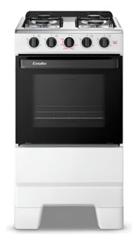 MLB45566785-Esmaltec Fogão Ideal Pop F4ISB 4 Bocas Mesa Inox Forno 50L Branco