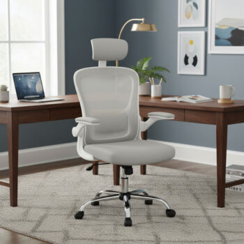 MLB52911735-Luvinco Cadeira Escritório Boston G100 Ergonômica Giratória Mesh Ajuste Lombar