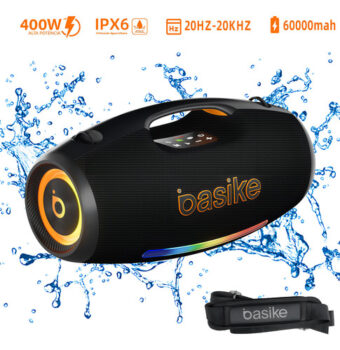 MLB54094597-Basike Boombox RAD252 400W RMS Bluetooth TWS IPX6 60000mAh RGB