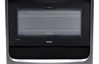 MLBU1425046133-Fogão Consul 5 Bocas Cor Inox Com Mesa De Vidro