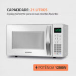 MLBU3517263958-Micro-ondas Mondial MO-01-21-W 21L 1200W Função Tira Odor 110V