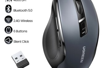 1005003897966457-UGREEN Mouse Sem Fio Bluetooth 4000DPI