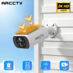 1005006326457300-ARCCCTV Câmera de Vigilância Solar 2K HD