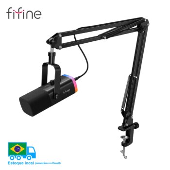 1005006641880329-Fifine Kit Braço + Microfone USB RGB Fifine AM8T