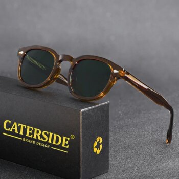 1005007129517388-Caterside Óculos de Sol Retrô Redondo