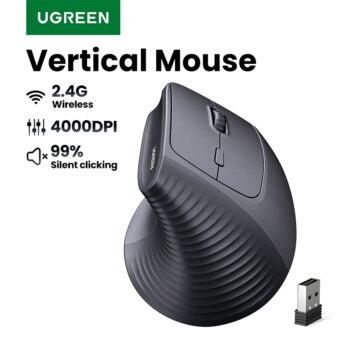 1005008267034355-MOUSE VERTICAL SEM FIO UGREEN