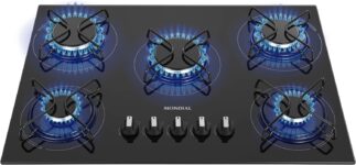 B085JFZHJ6-MONDIAL Cooktop a Gás 5 Bocas Preto/Inox