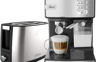 B09PRMQLNQ-Kit Oster Cafeteira Espresso Primalatte e Torradeira Inox