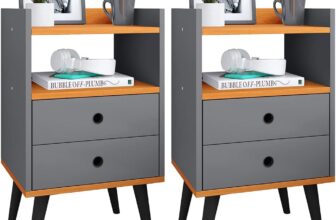 B0C627GMNN-Jogo Quarto Casal Kit Mesa de Cabeceira Retro