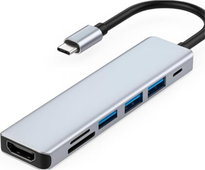 B0FGDNQ5D7-Hub USB-C 7 em 1 com HDMI e Leitor SD/TF