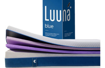 MLB25810851-Colchão Luuna Blue Branco E Azul Queen 3 Espumas