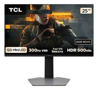MLB52170796-Monitor Gamer TCL 25 Polegadas QLED Mini LED Full HD G64 300Hz 1ms (GtG) Freesyn