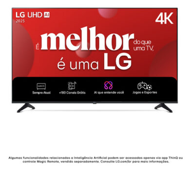 MLB53201474-Smart TV 4K 50" LG UHD 50UA75 Processador α7 AI Ger8 4K Super Upscaling Google C