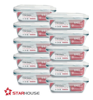 MLB53222689-Kit 10 Potes Hermeticos Vidro 640ml Starhouse