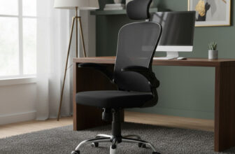 MLB53762748-Cadeira De Escritório Ergonômica Giratória B100 Boston Preta