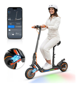 MLBU3689420864-Patinete Eletrico C Assento Suspensão Autonomia 45km 500w Laranja Assento