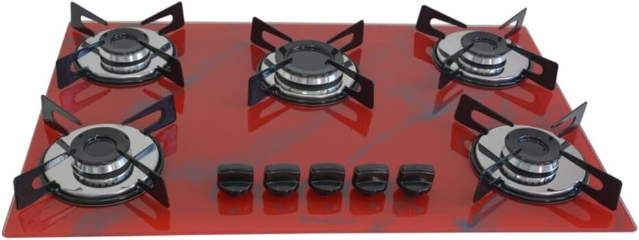 B0C21XHMZB-Cooktop Premium 5 Bocas Tripla Chama Vermelho