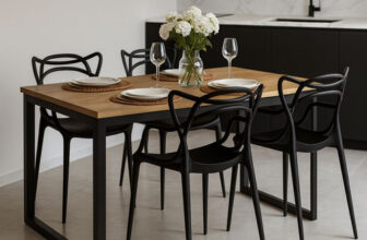 MLBU3726748549-Conjunto Mesa Industrial Smart Com 4 Cadeiras