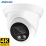 Asecam 8MP 4K IP PoE Onvif AI Visão Noturna Colorida