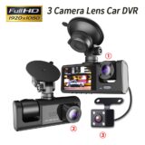 Câmera DVR para Carro 3-Channel HD 1080p 3-Lens