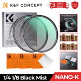 Filtro de Difusão Preto K&F Concept Black Mist, 1/4, 1/8 com Revestimento Múltiplo para Lente Nikon DSLR
