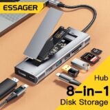HUB USB 8 em 1 com Suporte para SSD