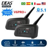 EJEAS V6 PRO + Bluetooth Intercom de Motocicleta
