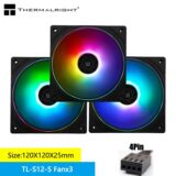 Kit 3 Fans Thermalright-HALO TL-S12-S X3 120mm