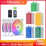 KIT 5 Fans Aigo AR12 Brancas 120mm + Controladora