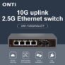 Switch de rede ONTI 2x SFP+ 10 Gigabits + 4x Lan 2,5 Gigabits
