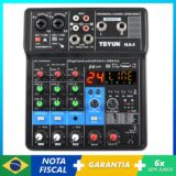 Mixer de Som Portátil TEYUN 4 Canais
