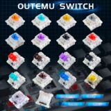 Outemu Switch 3-Pin Dustproof Linear Tactile Clicky Silent Switch para Teclados Mecânicos MX Gaming Switch DIY