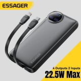 Essager Power Bank com Display Digital 22.5W 10000mAh