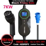 TAYNIU Carregador Portátil VE 3.5KW/7KW Tipo 2 16A Cabo 5M