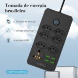 Coibeu Tomada 6 1 USB 2500W