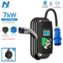 Khons EV Charger Tipo 2 | 7kW 32A | 5m | Corrente Ajustável