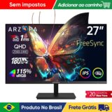 Monitor Gamer Arzopa 27 Polegadas 180Hz QHD 2K FreeSync