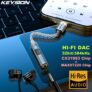 Keysion Adaptador de Áudio USB-C para 3.5mm DAC CX31993 MAX97220 32bit 384KHz