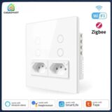 Interruptor Inteligente 4×4 Wi-fi 4 Botões Touch 2 Tomada