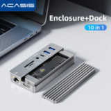 Acasis Hub Dock 10-em-1 M.2 NVMe 10Gbps PD100W 4K60Hz